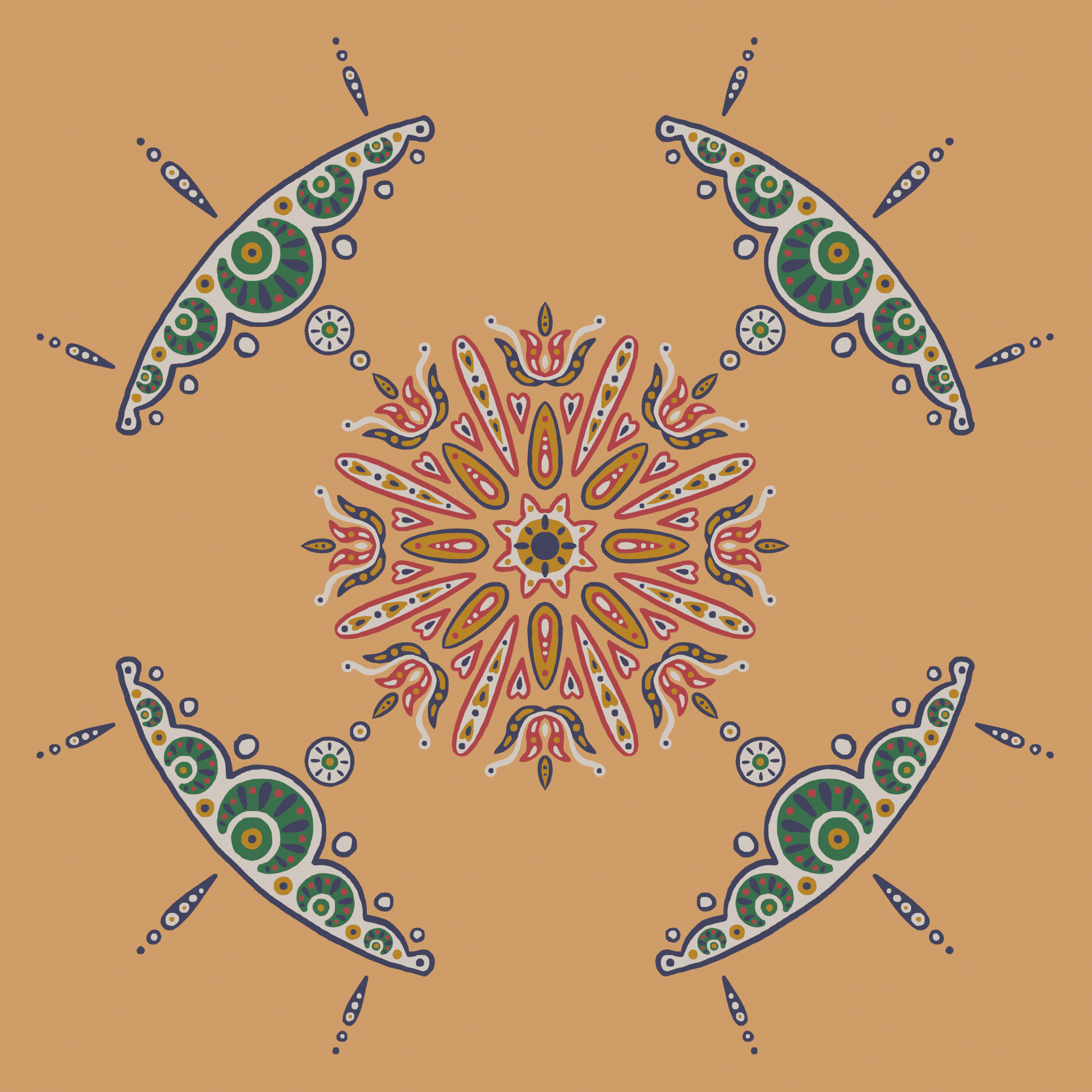 a colorful ornamented pattern made digitally