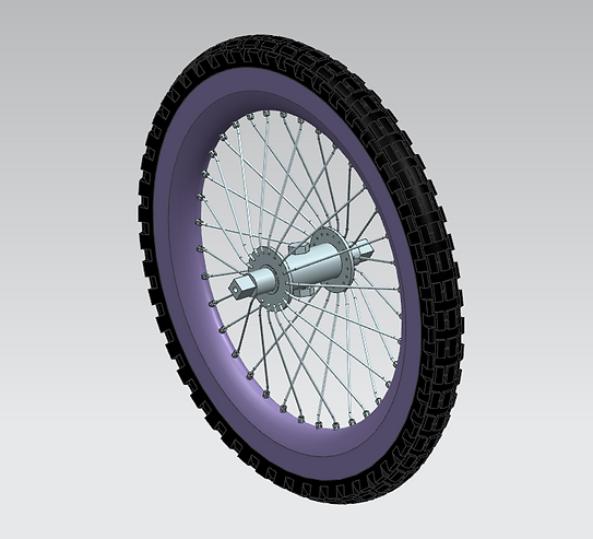 a CAD drawing of a unicycle wheel