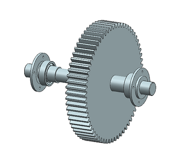 a CAD model of a gearshaft