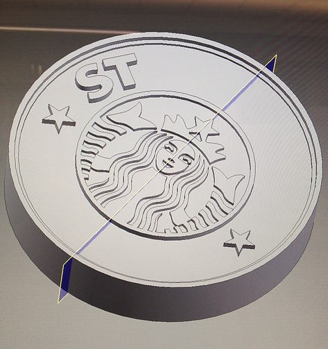 a CAD model of the Starbucks logo