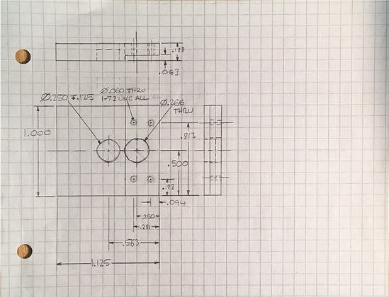 a projection drawing for the upper buckle, which fits between the lower buckle and buckle clasp