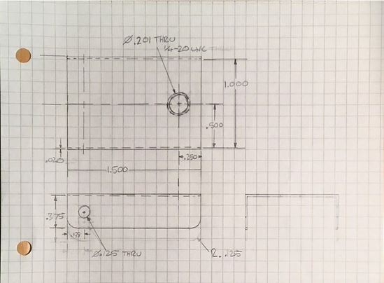 a projection drawing for the buckle clasp, which hinges with the lower buckle and holds the upper buckle in place