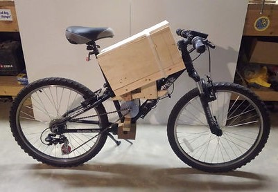 a small bicycle powered by batteries and a motor