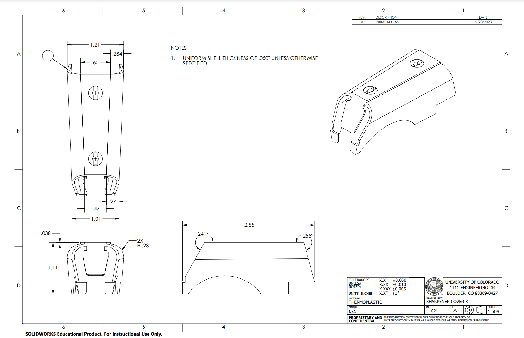 an engineering drawing
