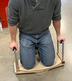 the swivel seat used as a kneeler