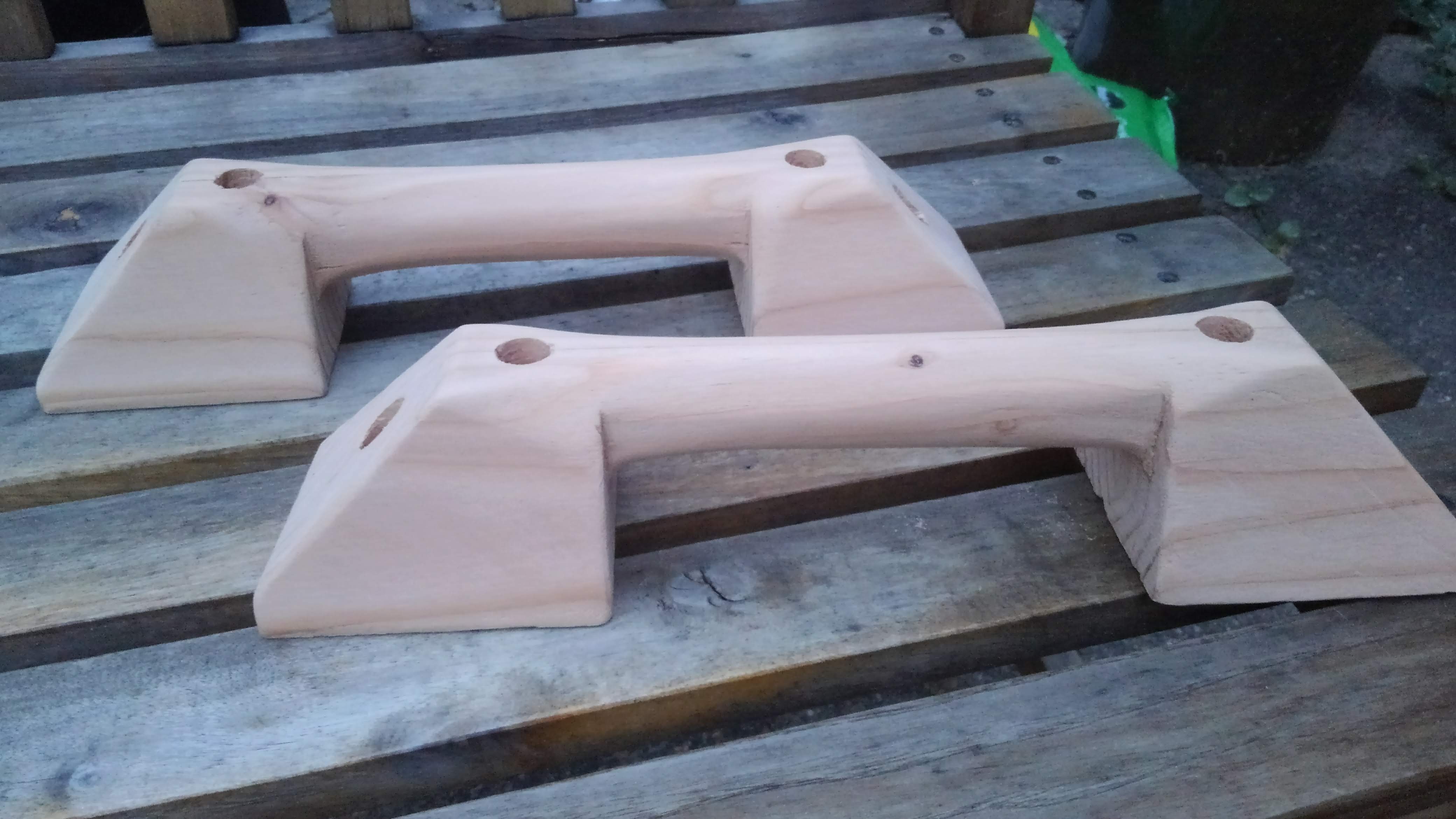 two wooden handles
