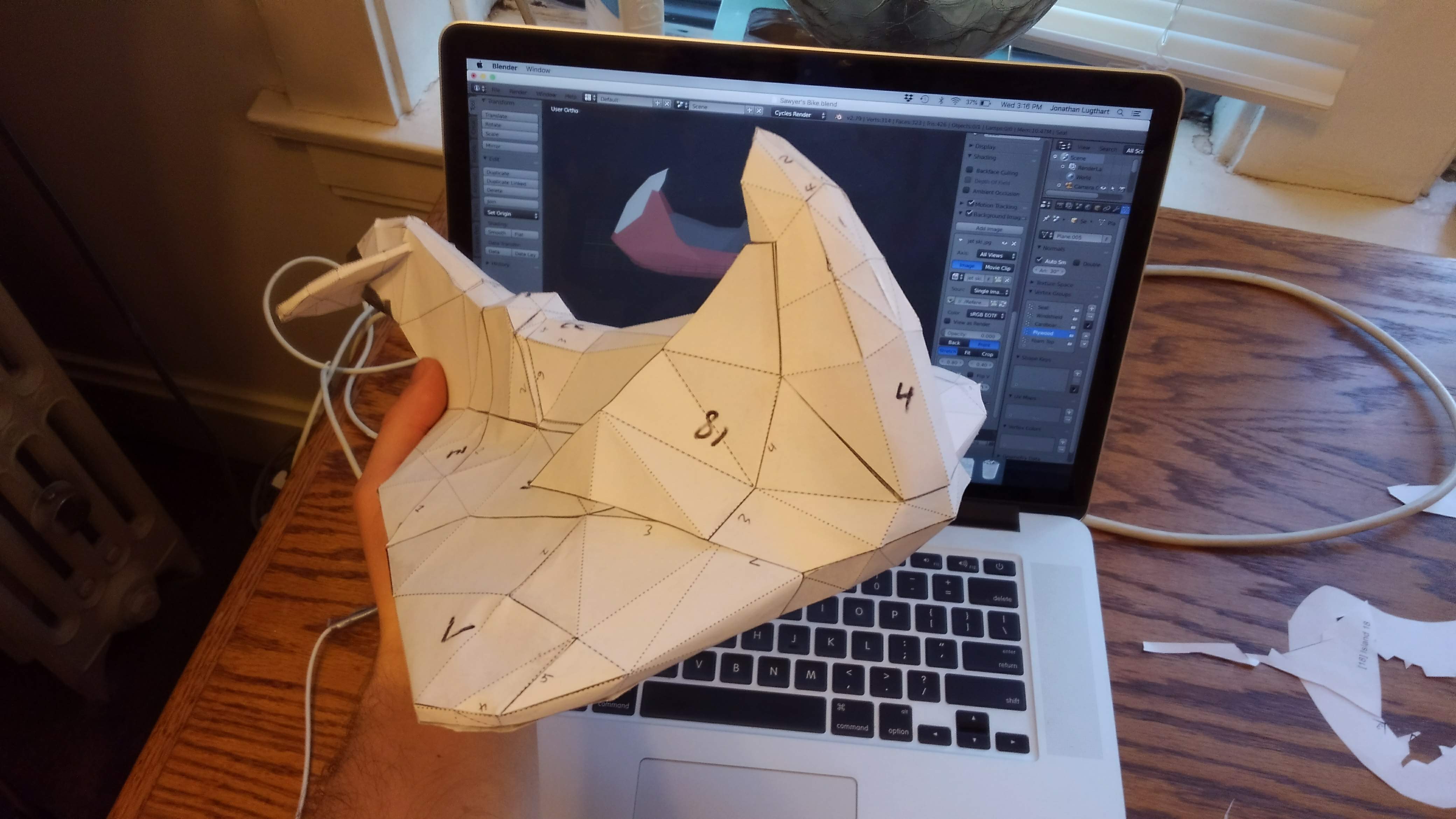 a paper model of a flying vehicle