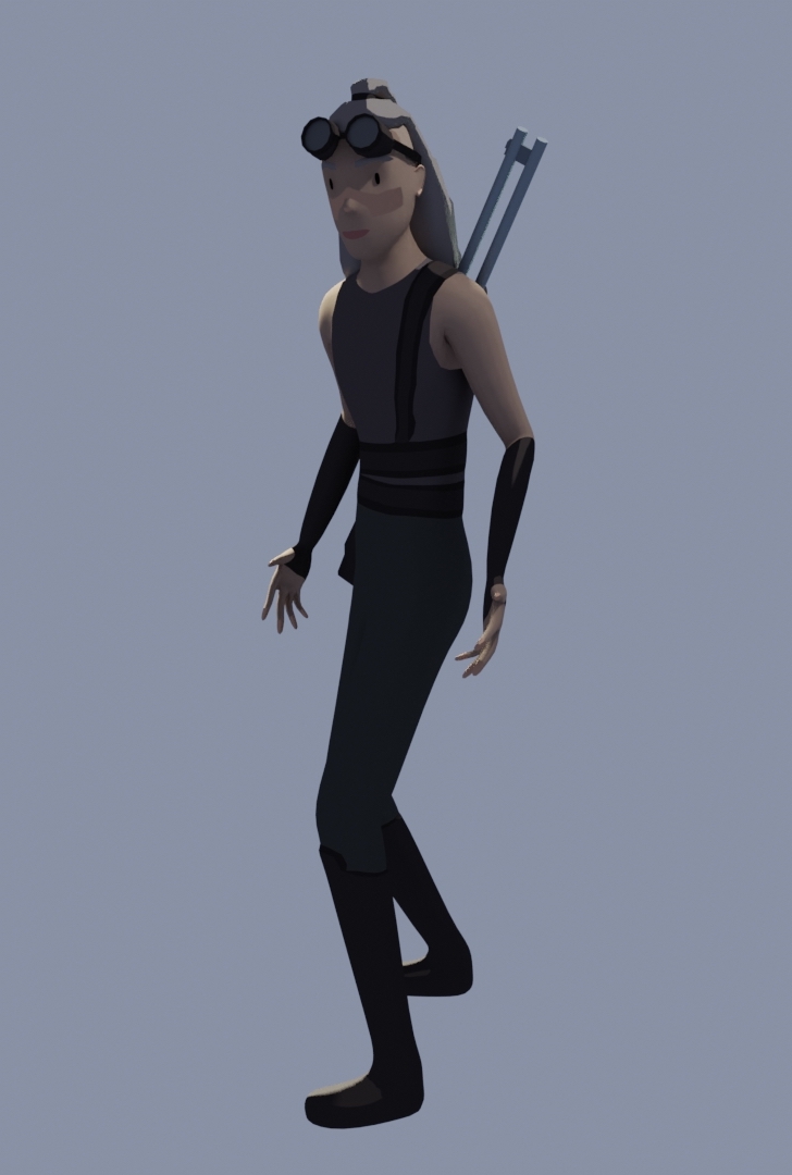 a stylized 3D character in a fighting stance