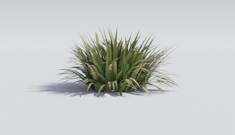 A 3D render of a patch of grass