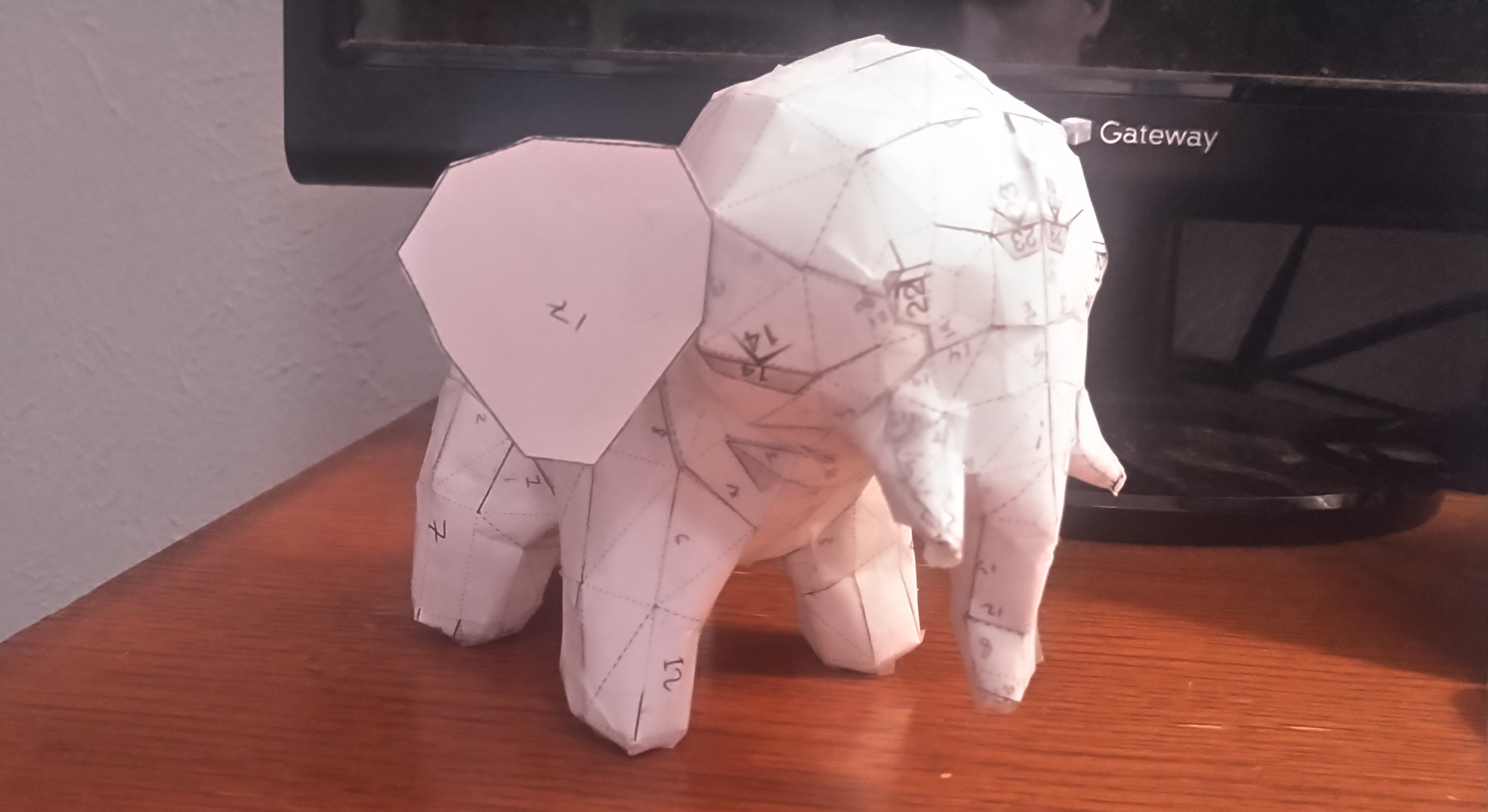 A paper model of an elephant